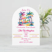 Zomer Vibes Tropische Palm Tree Ocean Customize Kaart (Staand voorkant)