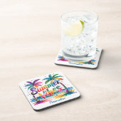 Zomer Vibes Tropische Palm Tree Ocean gepersonalis Bier Onderzetter (Rechterzijde)