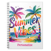 Zomer Vibes Tropische Palm Tree Ocean gepersonalis Notitieboek (Voorkant)