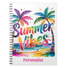 Zomer Vibes Tropische Palm Tree Ocean gepersonalis Notitieboek