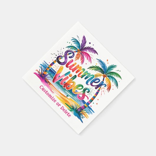 Zomer Vibes Tropische Palm Tree Ocean gepersonalis Servet (Hoek)