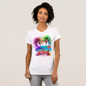 Zomer Vibes Tropische Regenboog Palm Tree Design T-shirt (Voorkant volledig)