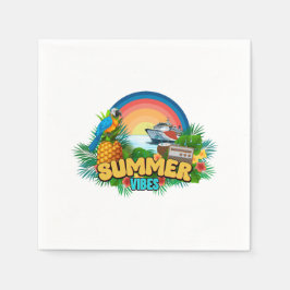 Zomer Vibes Vakantie Strandfeest Servet