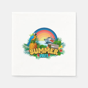 Zomer Vibes Vakantie Strandfeest Servet