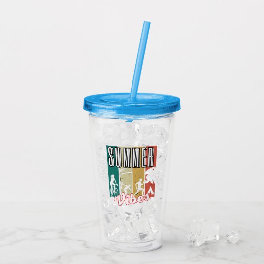 Zomer Vibes.w Acryl Drinkbeker (Achterkant ijs)