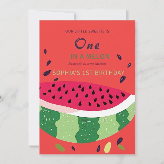 Zomer Vibes Watermeloen Feest Uitnodiging (Voorkant)