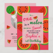 Zomer Vibes Watermeloen Feest Uitnodiging (Voorkant / Achterkant)