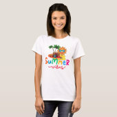 Zomer Vibes Zon en Palm Trees Vrouwen T-shirt (Voorkant volledig)