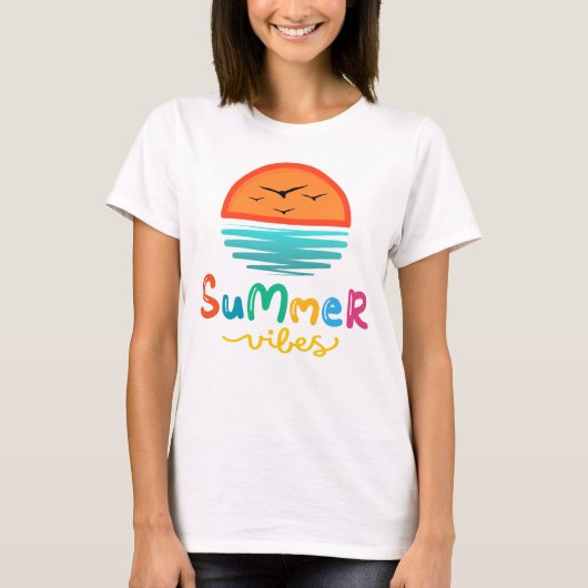 Zomer Vibes Zon En Zee Vrouwen T-shirt (Voorkant)