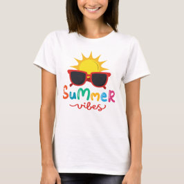 Zomer Vibes zon en zonnebril dames T-shirt