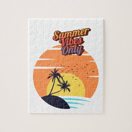 Zomer vibes zonsondergang. legpuzzel (Verticaal)
