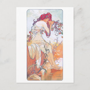 Zomer (vier seizoenen), Alphonse Mucha Briefkaart