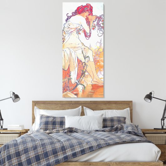 Zomer (vier seizoenen), Alphonse Mucha Canvas Prin (Insitu (Slaapkamer))