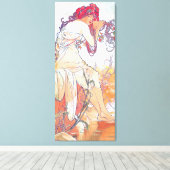 Zomer (vier seizoenen), Alphonse Mucha Canvas Prin (Insitu (Houten vloer))
