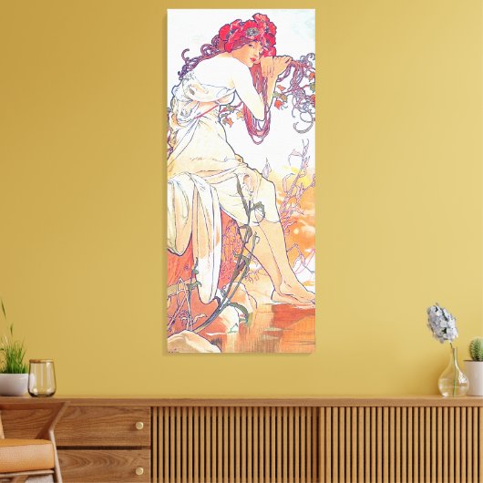 Zomer (vier seizoenen), Alphonse Mucha Canvas Prin (Insitu (Woonkamer))
