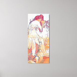 Zomer (vier seizoenen), Alphonse Mucha Canvas Prin Afdruk