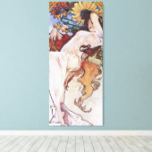 Zomer (vier seizoenen), Alphonse Mucha Canvas Prin Afdruk (Insitu (Houten vloer))