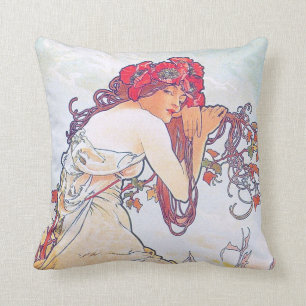 Zomer (vier seizoenen), Alphonse Mucha Kussen
