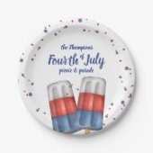 Zomer Vierde van Juli Custom Schattige Papieren Bordje (Voorkant)