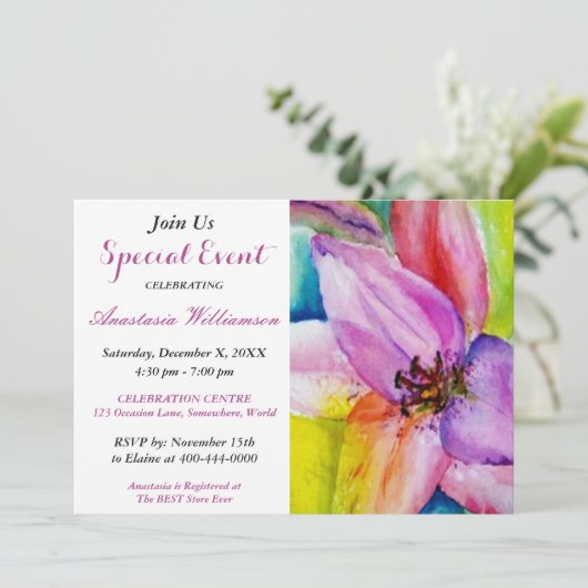 ZOMER VIERING FEEST EVENT UITNODIGEN KAART (Staand voorkant)