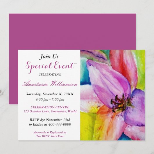 ZOMER VIERING FEEST EVENT UITNODIGEN KAART (Voorkant / Achterkant)