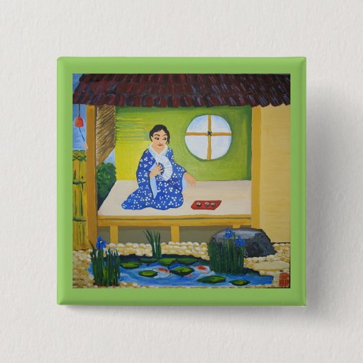 zomer vierkante button 5,1 cm (Voorkant)