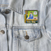 zomer vierkante button 5,1 cm (In situ)