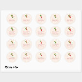 Zomer Vintage Rode Kersen Aangepaste Bruiloftsdouc Ronde Sticker (Vel)