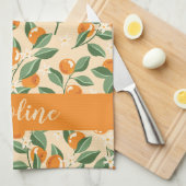 Zomer Vintage Sinaasappels Boho Fruit Persoonlijk Theedoek (Quarter Fold)
