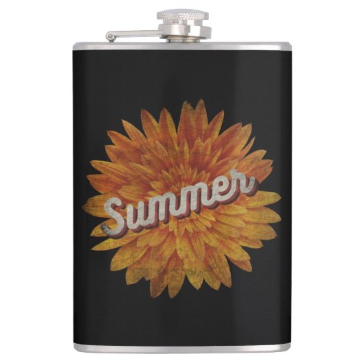 ZOMER VINTAGE ZONNEBLOEM HEUPFLES (Voorkant)