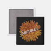 ZOMER VINTAGE ZONNEBLOEM MAGNEET (Voorkant / Achterkant)