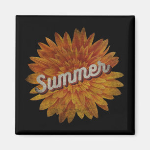 ZOMER VINTAGE ZONNEBLOEM MAGNEET