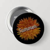 ZOMER VINTAGE ZONNEBLOEM RONDE BUTTON 7,6 CM (Voorkant /achterkant)