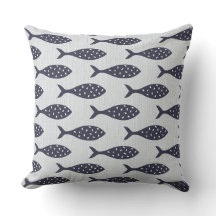 Zomer Vis Gestuctuurd Patroon Blauw Wit