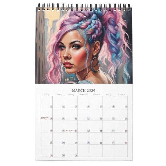 Zomer Vlechten Fantasy Moderne Kunst Kalender (Mar 2026)