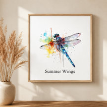 Zomer Vleugels Libelle Waterverf