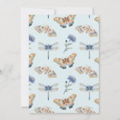 Zomer Vlinder Blauw Vogeltje Maan Bloemig Mooi Kaart (Achterkant)