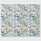 Zomer Vlinder Bloem Cadeaupapier (Vlak)