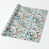 Zomer Vlinder Bloem Cadeaupapier (Uitgerold)