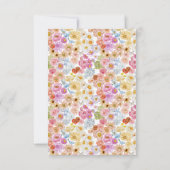 Zomer Vlinder Bloemen Bloom Baby shower Flat Bedankkaart (Achterkant)