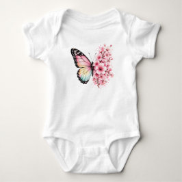 Zomer Vlinder Bloemen Waterverf Bloemendesign Romper