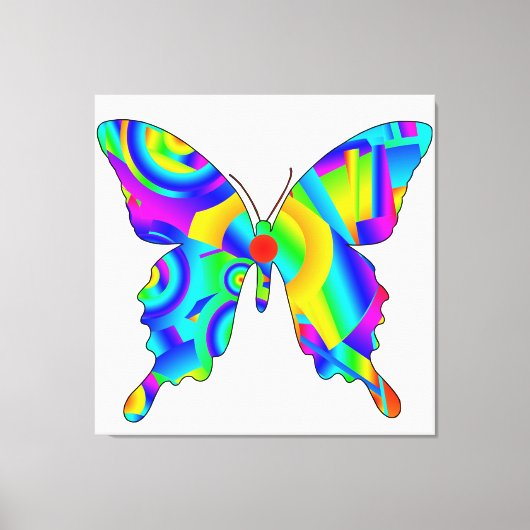 Zomer Vlinder Opgespannen Canvas Print (Voorkant)