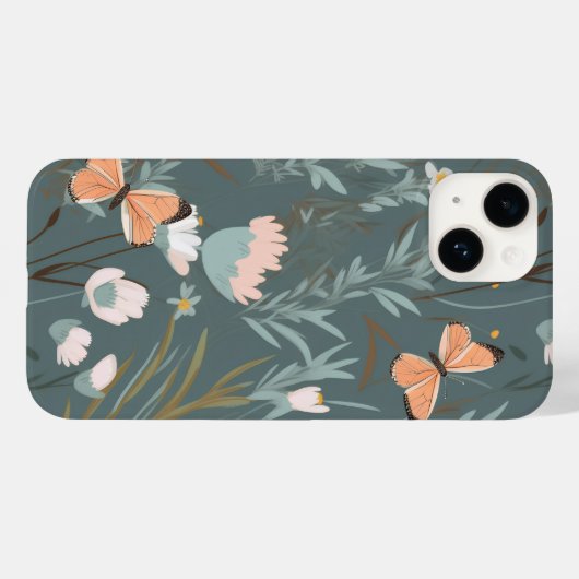 Zomer Vlinders en Wildbloemen Case-Mate iPhone Case (Achterkant (horizontaal))
