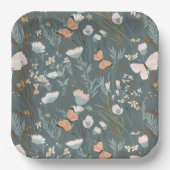 Zomer Vlinders en Wildbloemen Papieren Bordje (Voorkant)