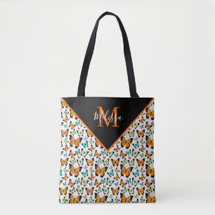 Zomer vlinders gepersonaliseerde boodschappentas tote bag