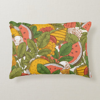 Zomer Voedsel Illustratiepatroon Accent Kussen
