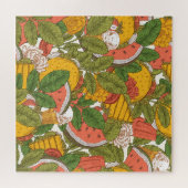 Zomer Voedsel Illustratiepatroon Legpuzzel (Horizontaal)