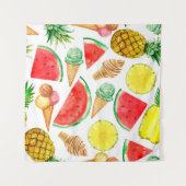 Zomer Voedsel: Watermeloen IJs-crème Wandkleed (Voorkant (horizontaal))