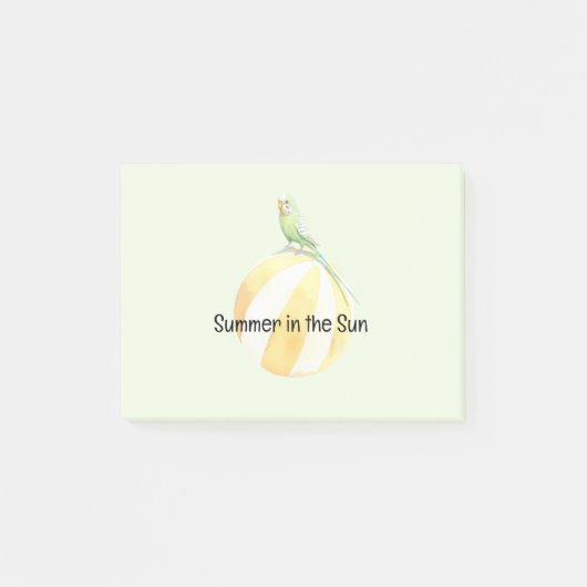 Zomer Vogel in de Zon Gele Strandbal Post-it® Notes (Voorkant)