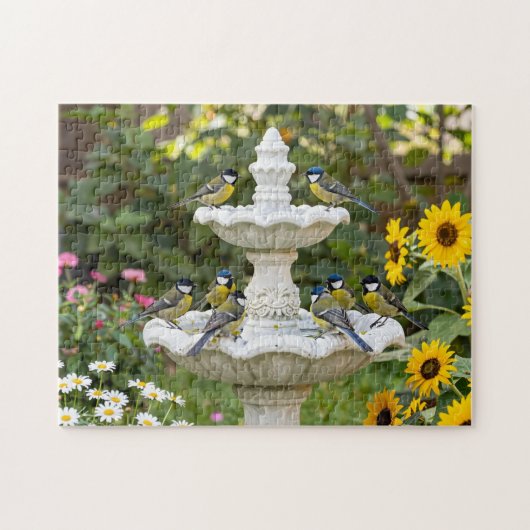 Zomer Vogeldrinkbak Tuin Legpuzzel (Horizontaal)